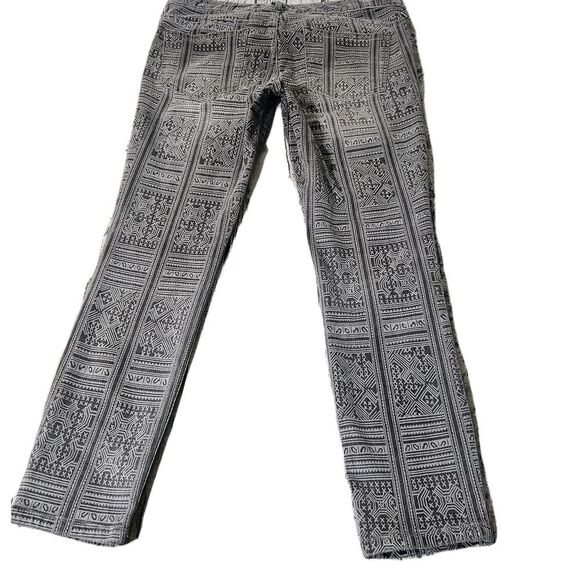 Free‎ People Womens Skinny Jeans Size 32 Gray Black Tribal Skinny Leg Aztec - Picture 3 of 9